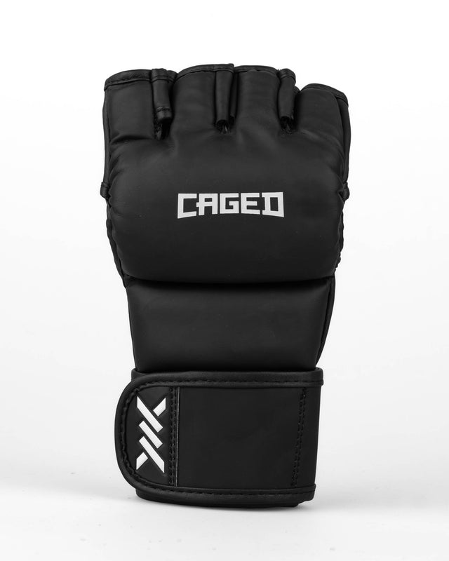 Caged MMA Gloves Shadow - Matte Black/White