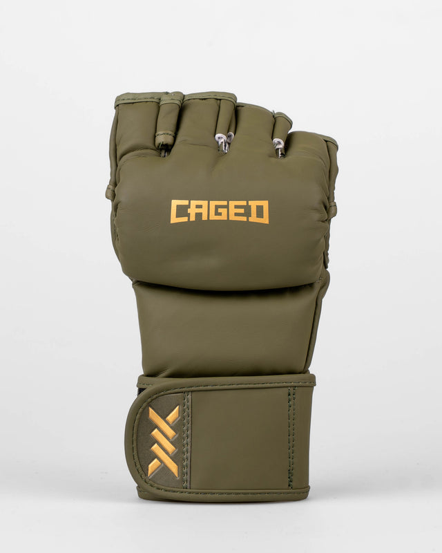 Caged MMA Handschoenen Shadow - Kaki Groen/Goud