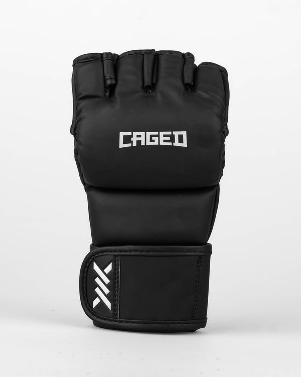 Caged MMA Handschoenen Shadow - Mat Zwart/Wit