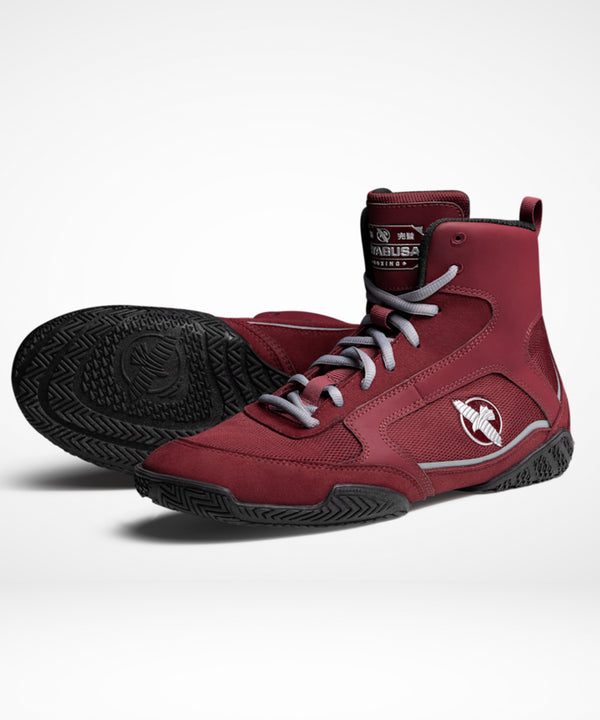 Hayabusa Boksschoenen Pro - Bordeaux Rood/Grijs