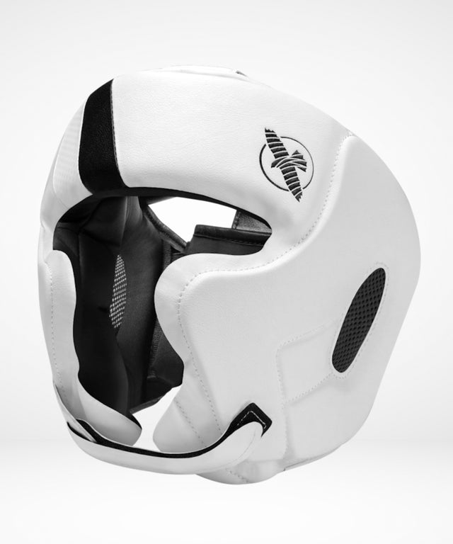 Hayabusa T3 Head Protector with Cheek Protection - White/Black