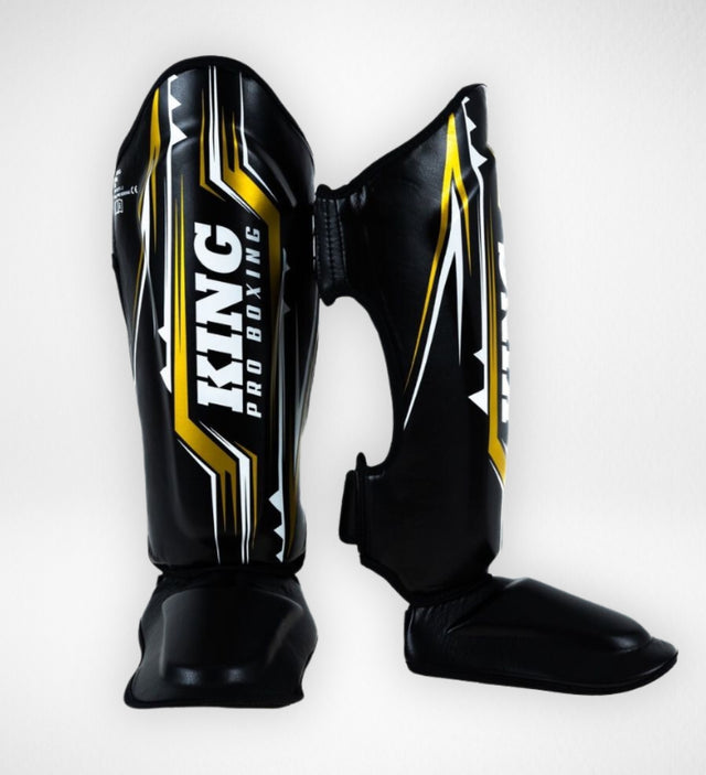 Ochraniacze na piszczele King Pro Boxing Spartan – Czarne/Żółte