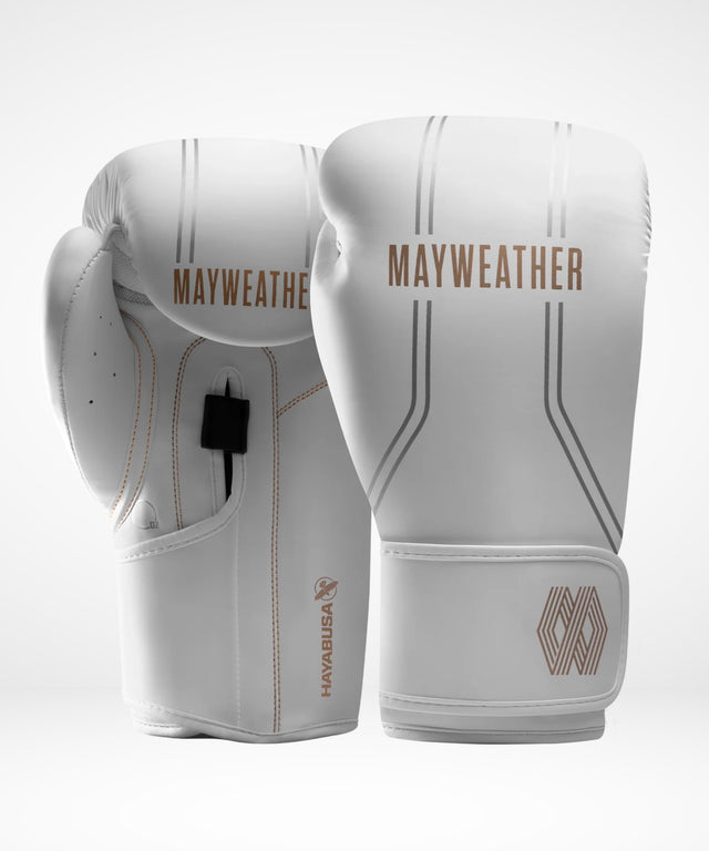 Hayabusa x Mayweather Boxing Gloves Contender - White/Gold