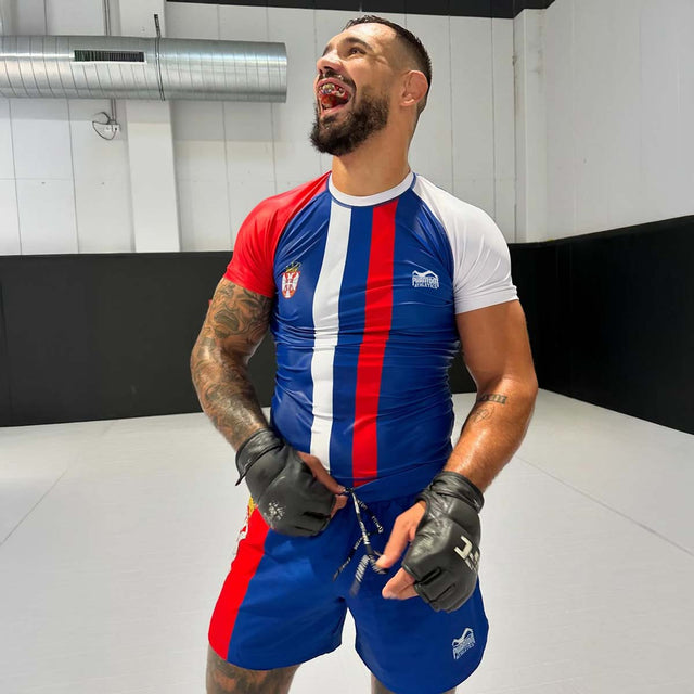 Phantom Athletics MMA Shorts Fusion-R Team Serbia - Rood/Wit/Blauw