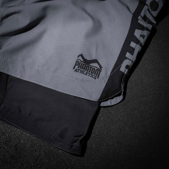 Phantom Athletics Compressie Shorts Fusion 2in1 Apex - Grijs