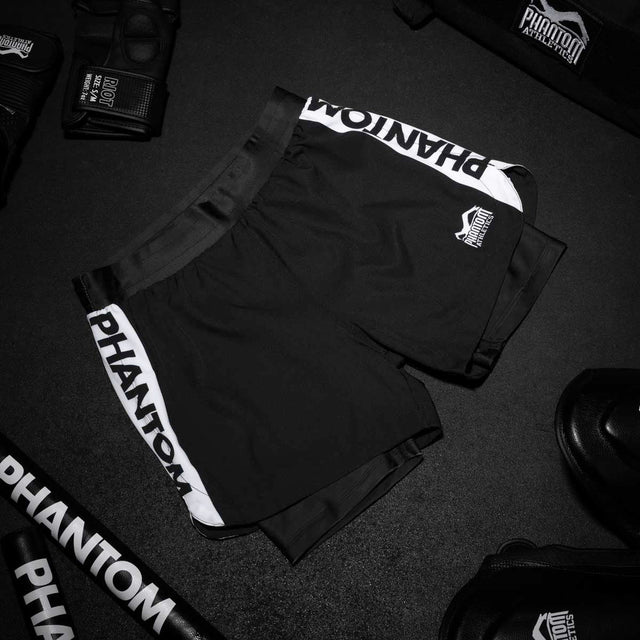 Pantaloncini a compressione Phantom Athletics Fusion 2in1 Apex – Nero