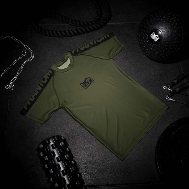 Phantom Athletics Rashguard EVO Apex Korte Mouwen - Army