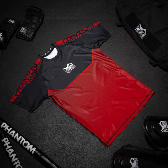 Phantom Athletics Rashguard EVO Apex Korte Mouwen - Rood