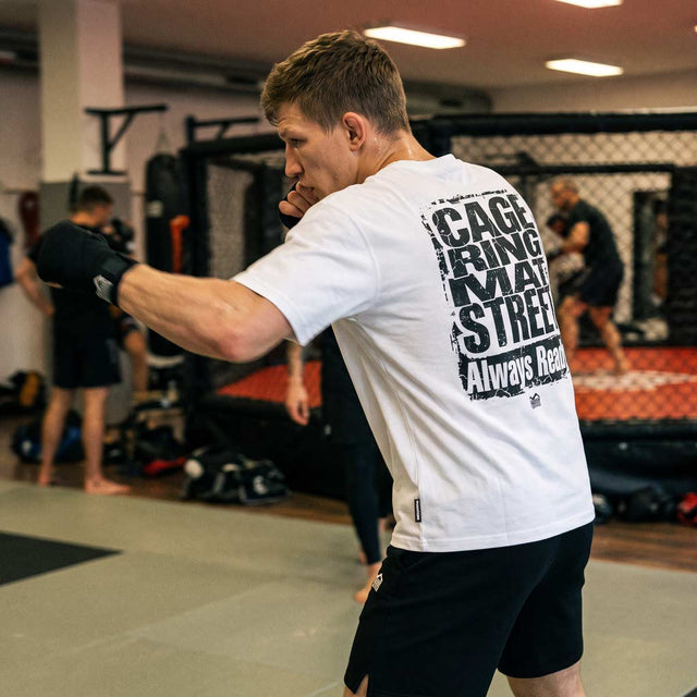 Phantom Athletics T-Shirt Cage Ring Mat Street - Wit