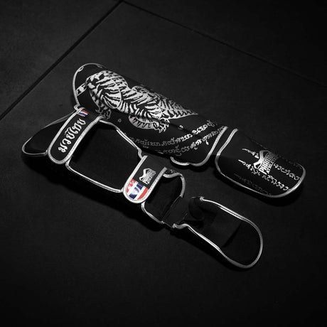 Protège-tibias Phantom Athletics Muay Thai – Noir/Argent