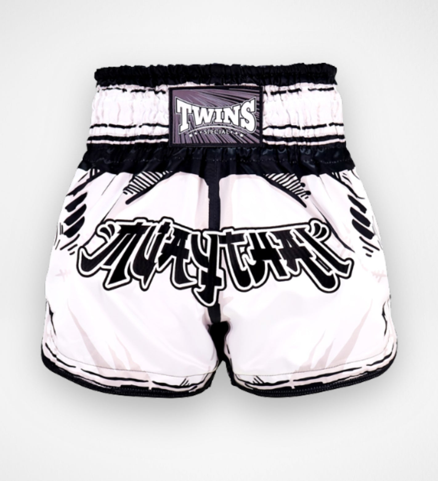 Twins Muay Thai shorts TTBL Comic - Hvid/Sort
