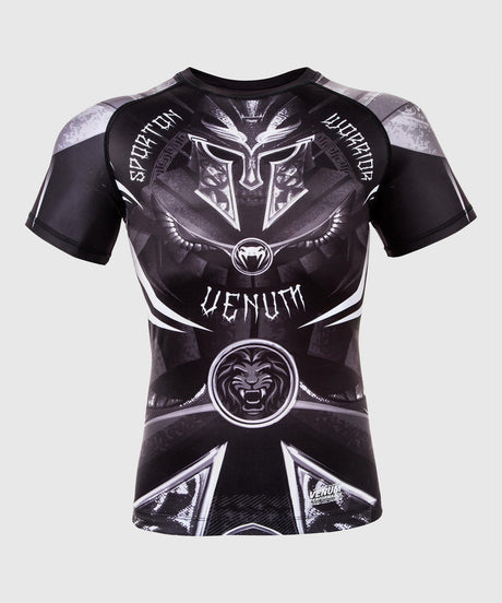 Venum Rashguard Gladiator 3.0 Korte Mouwen - Zwart/Grijs/Wit