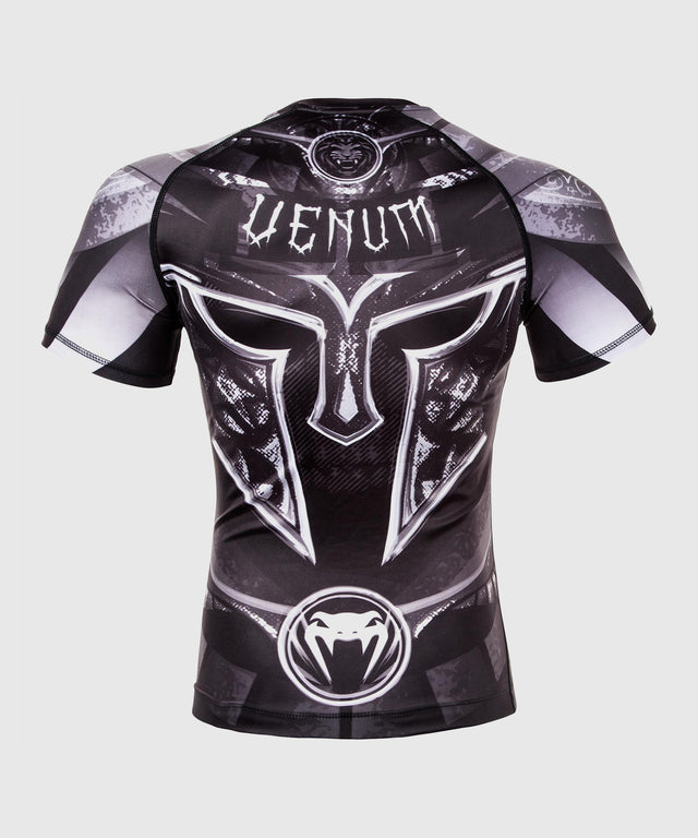Venum Rashguard Gladiator 3.0 Mâneci Scurte – Negru/Gri/Alb