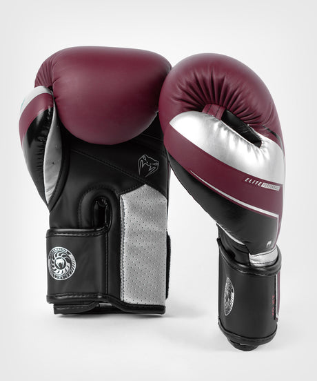 Rękawice bokserskie Venum Elite Evo – Czerwone/Srebrne