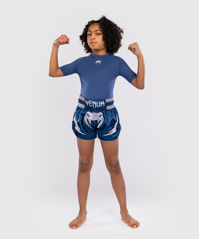 Spodenki Muay Thai Venum Inferno – Niebieskie Dziecięce