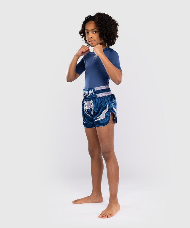 Spodenki Muay Thai Venum Inferno – Niebieskie Dziecięce
