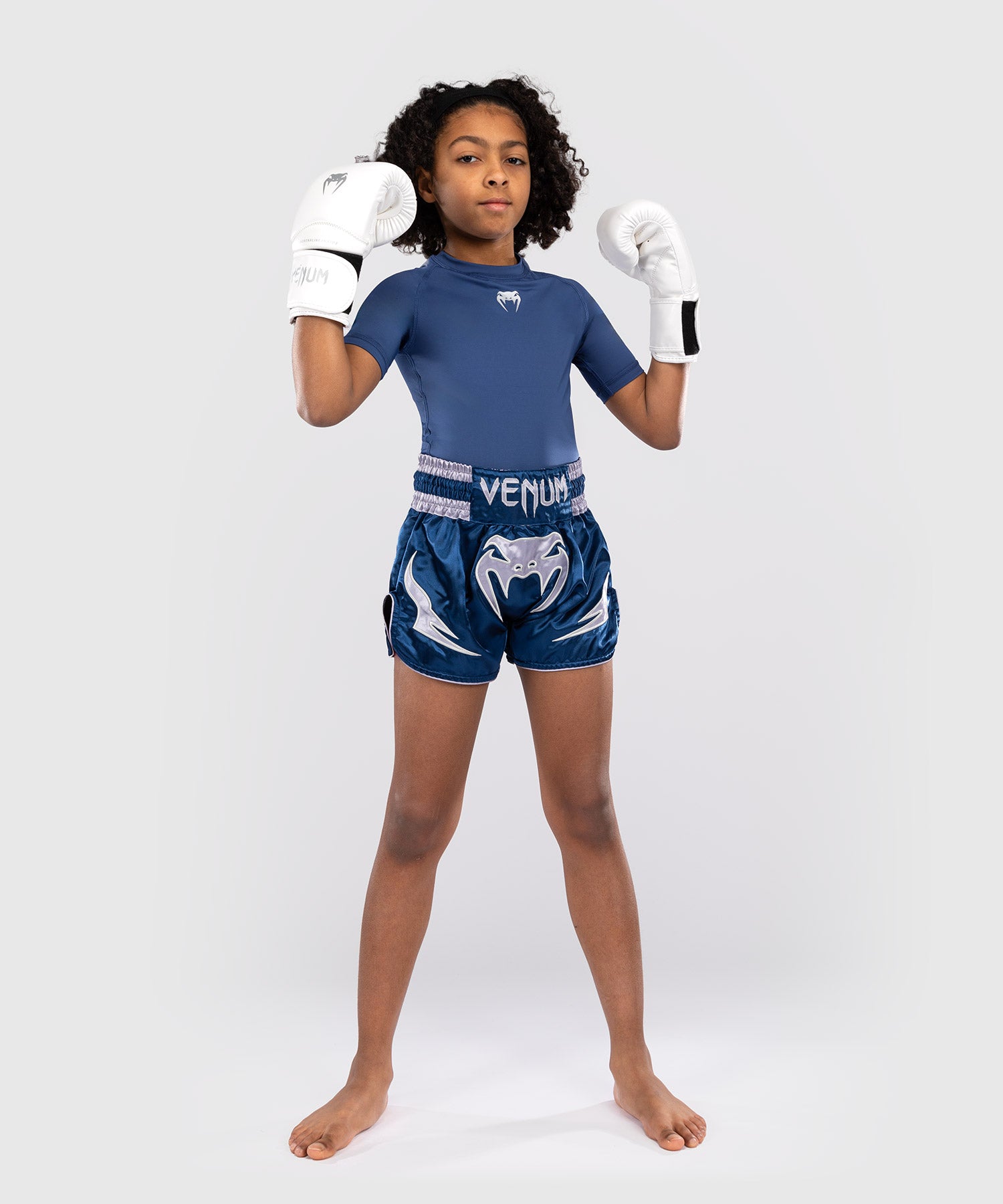 Spodenki Muay Thai Venum Inferno – Niebieskie Dziecięce