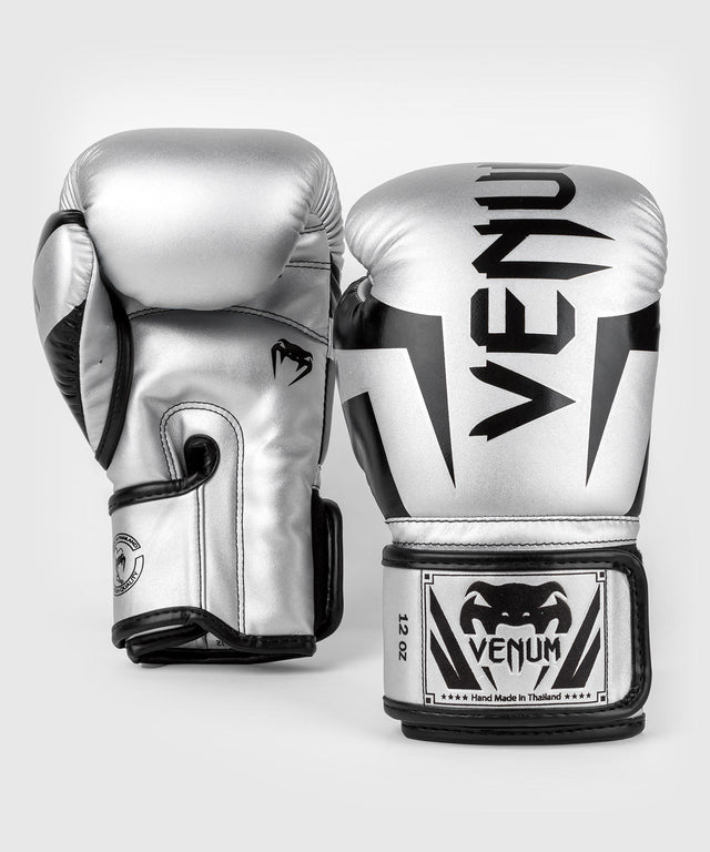 Boxerské rukavice Venum Elite – Stříbrné/Černé