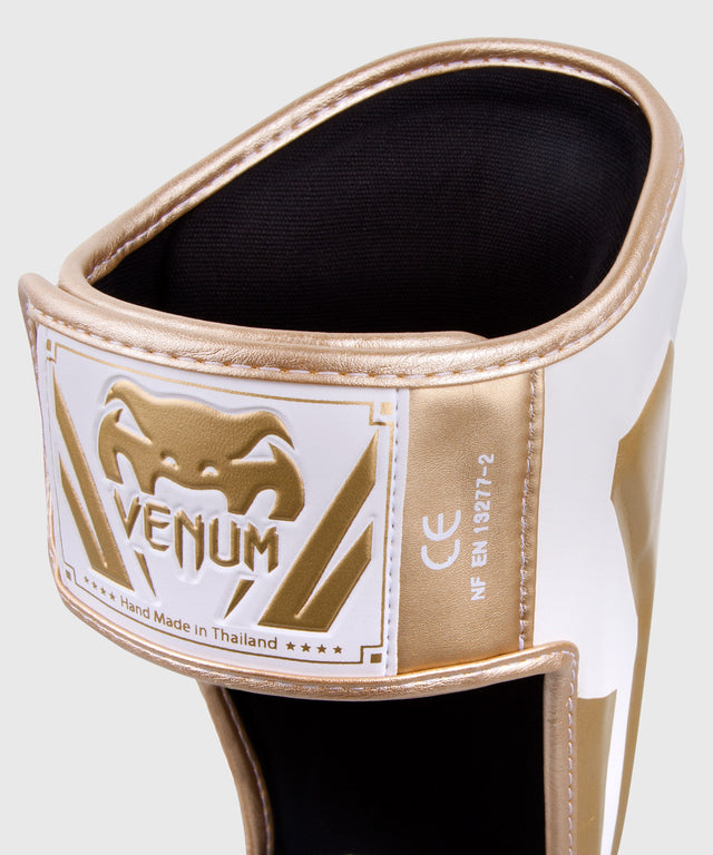 Venum Scheenbeschermers Kickboks Elite - Wit/Goud