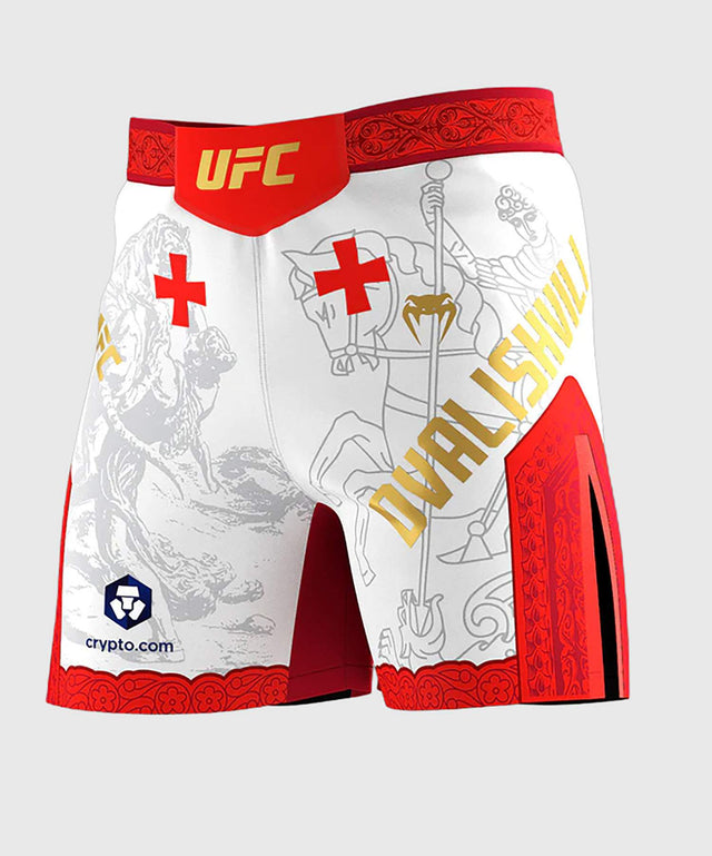 Spodenki MMA UFC Venum Unrivaled Merab Dvalishvili – Białe/Czerwone