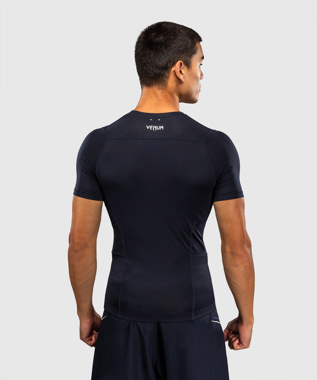Venum Rashguard G-Core Korte Mouwen - Marineblauw/Wit