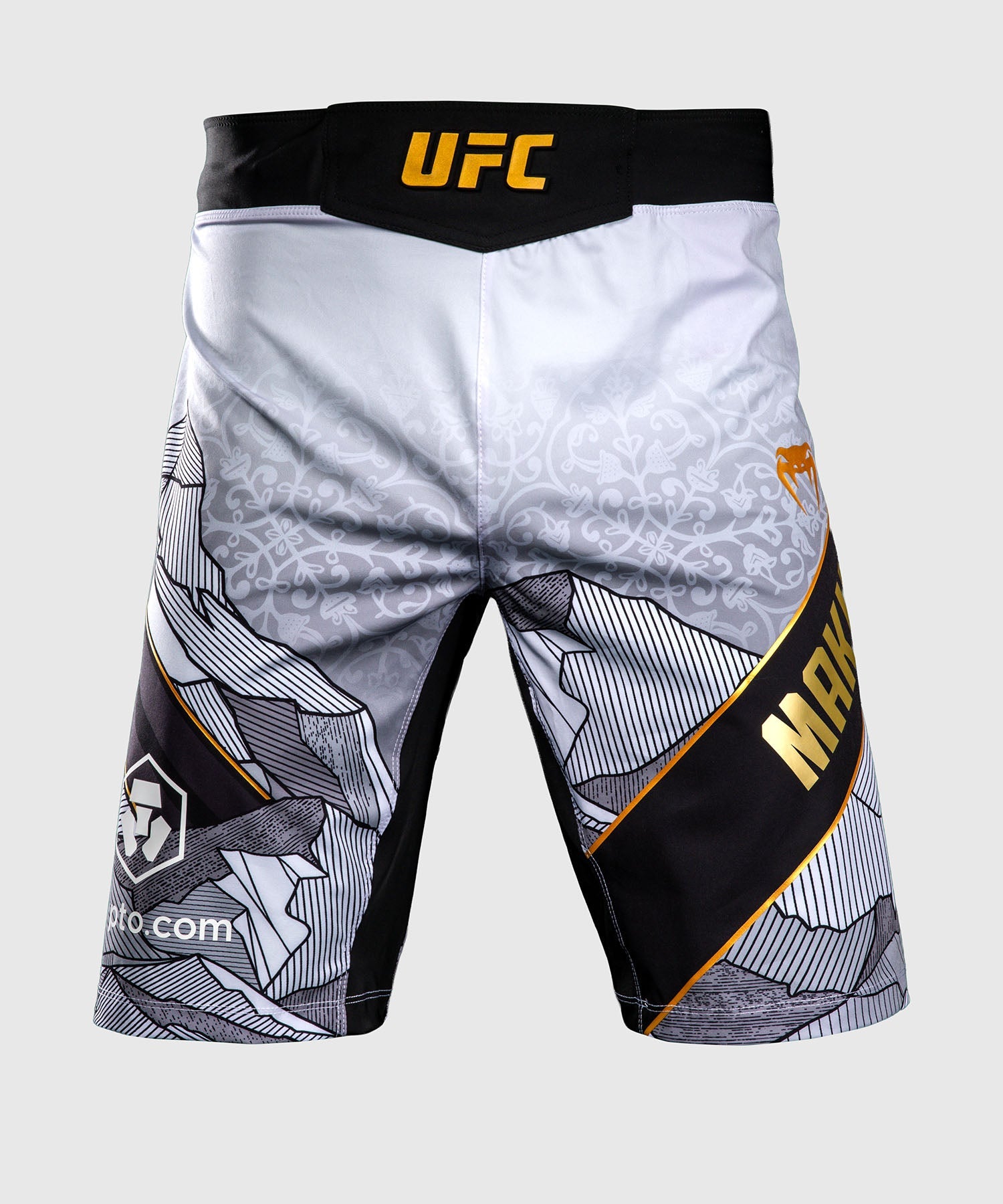 Spodenki MMA UFC Venum Islam Makhachev – Białe/Czarne