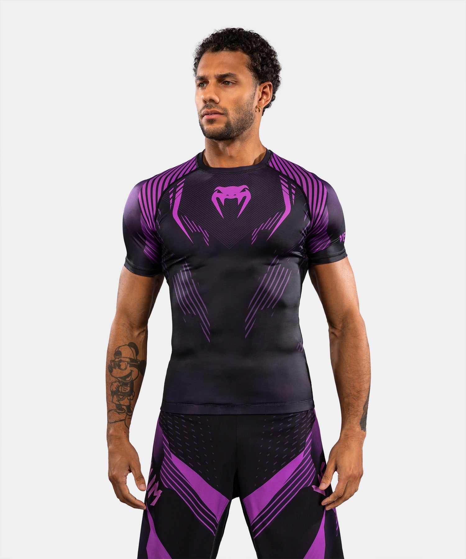 Venum Rashguard No-Gi 6.0 Korte Mouwen - Zwart/Paars