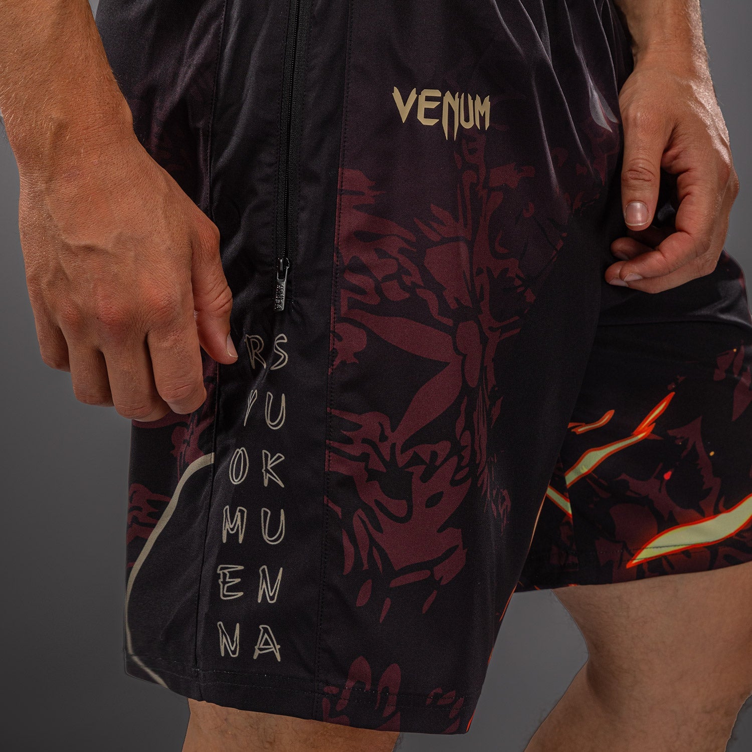 Venum Trainingsshorts Sukuna - Zwart/Lichtbeige