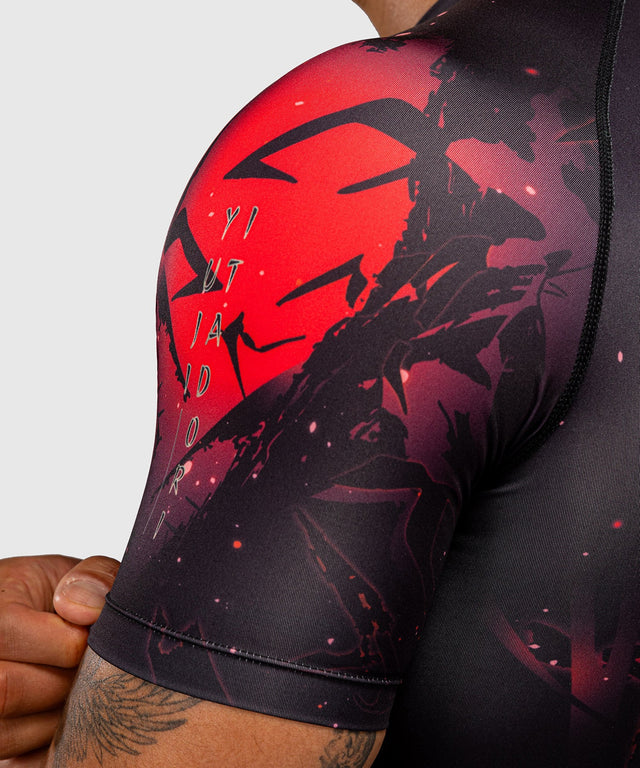 Venum Rashguard x Jujutsu Kaisen Itadori Korte Mouwen - Zwart/Rood