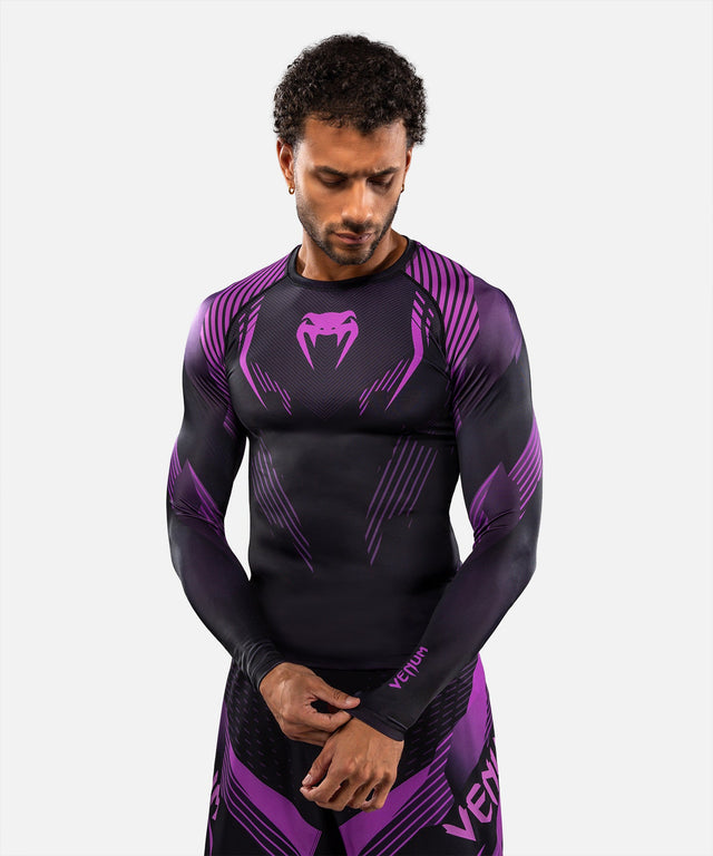 Venum Rashguard No-Gi 6.0 Lange Mouwen - Zwart/Paars