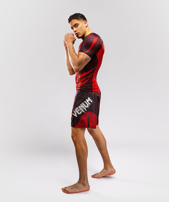 Venum Rashguard Galactic 3.0 Korte Mouwen - Rood/Zilver