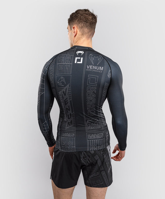 Venum Rashguard Karate Combat Długie Rękawy – Czarny/Szary
