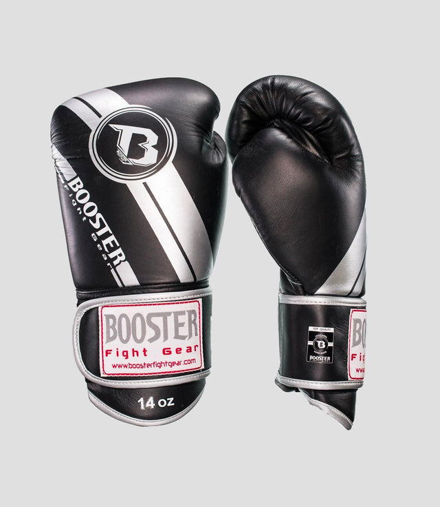 Rękawice bokserskie Booster – Czarne/Srebrne