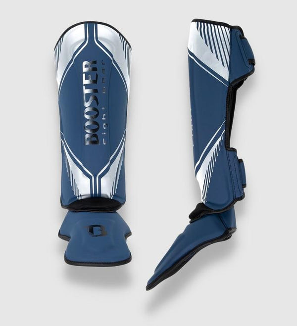 Booster Kickboks Scheenbeschermers Bangkok - Blauw/Zilver/Zwart