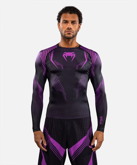 Rashguard Venum No-Gi 6.0 s dlouhými rukávy – Černá/Fialová