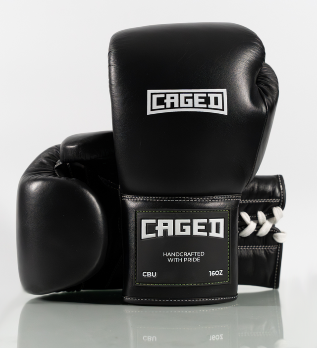 Caged Boxing gloves 'X Series' Laces – Black/White – Boxing gloves