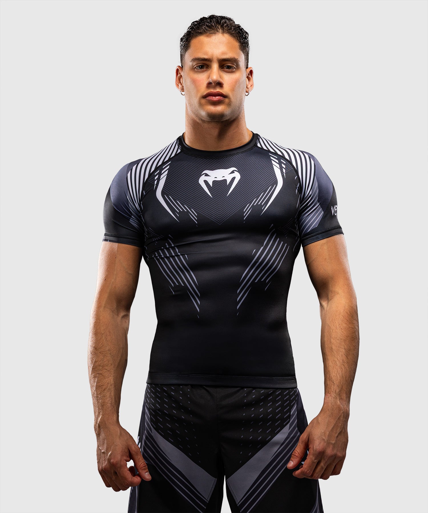 Venum Rashguard No-Gi 6.0 Korte Mouwen - Zwart/Wit