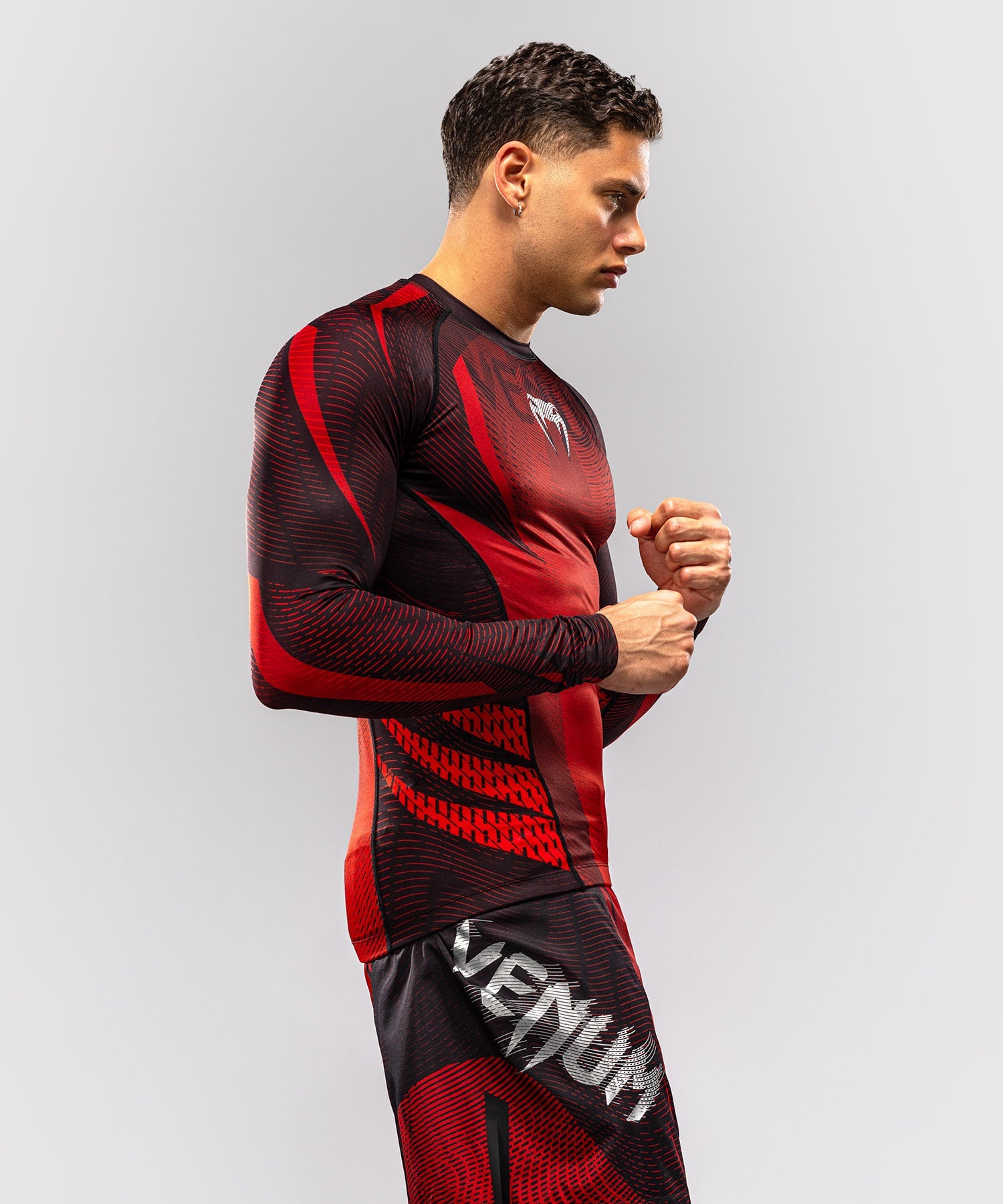 Venum Rashguard Galactic 3.0 Lange Mouwen - Rood/Zilver