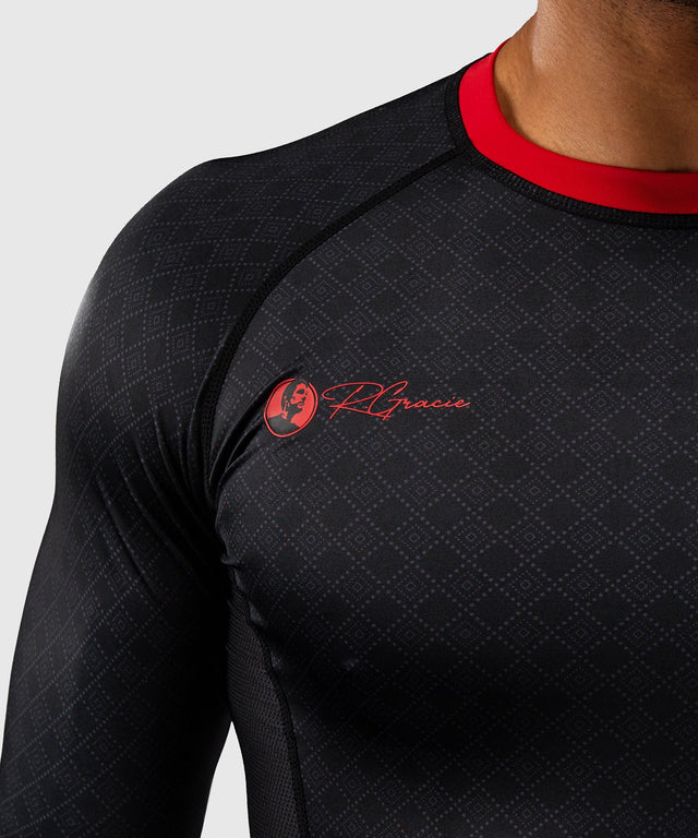 Venum Rashguard x Roger Gracie Lange Mouwen - Zwart/Rood