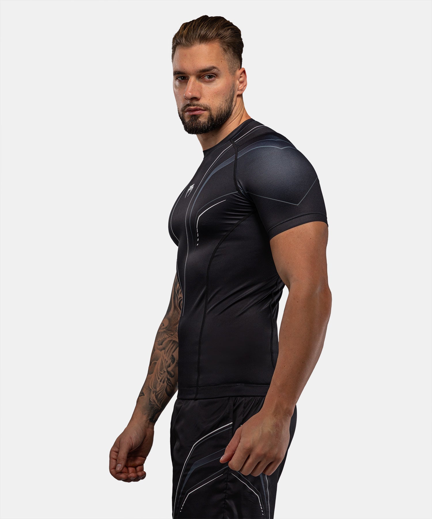Venum Rashguard Streamline Korte Mouwen - Zwart/Wit