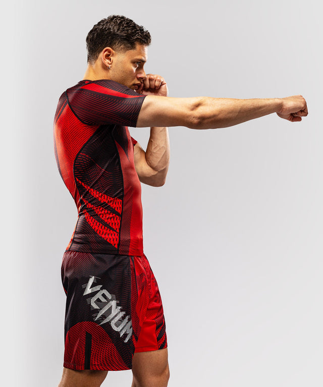 Venum Rashguard Galactic 3.0 Korte Mouwen - Rood/Zilver