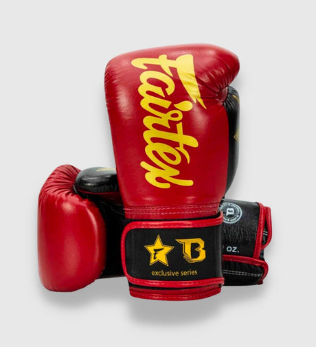 Fairtex Boxing gloves FXB V2 - Red/Black/Gold - Boxing gloves