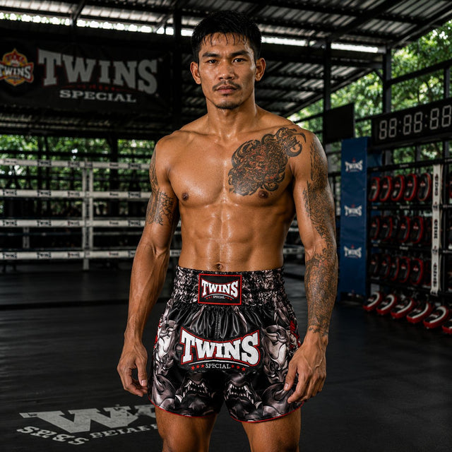 Spodenki Muay Thai Twins TTBL Kabuki – Czarne