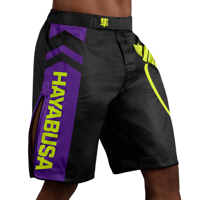 Hayabusa MMA Shorts Icon Lang - Zwart/Neon