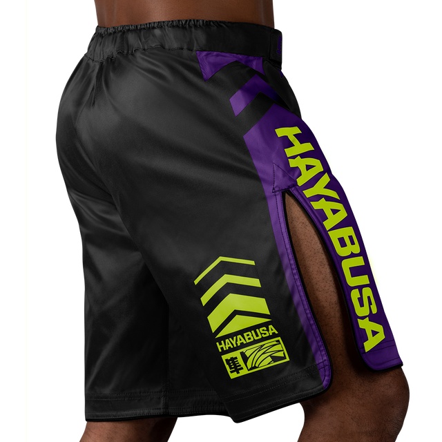Hayabusa MMA Shorts Icon Lang - Zwart/Neon