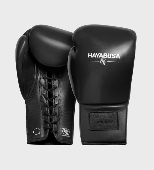 Hayabusa Pro Boxing Lace-Up Boxing Gloves – Black
