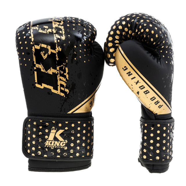Dziecięce rękawice bokserskie King Pro Boxing Hexagon – Czarny/Złoty