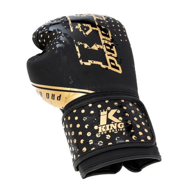 Dziecięce rękawice bokserskie King Pro Boxing Hexagon – Czarny/Złoty