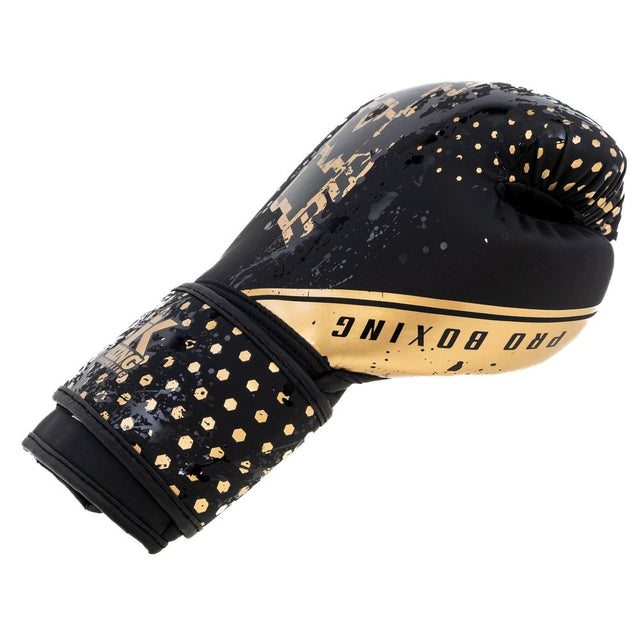 Dziecięce rękawice bokserskie King Pro Boxing Hexagon – Czarny/Złoty