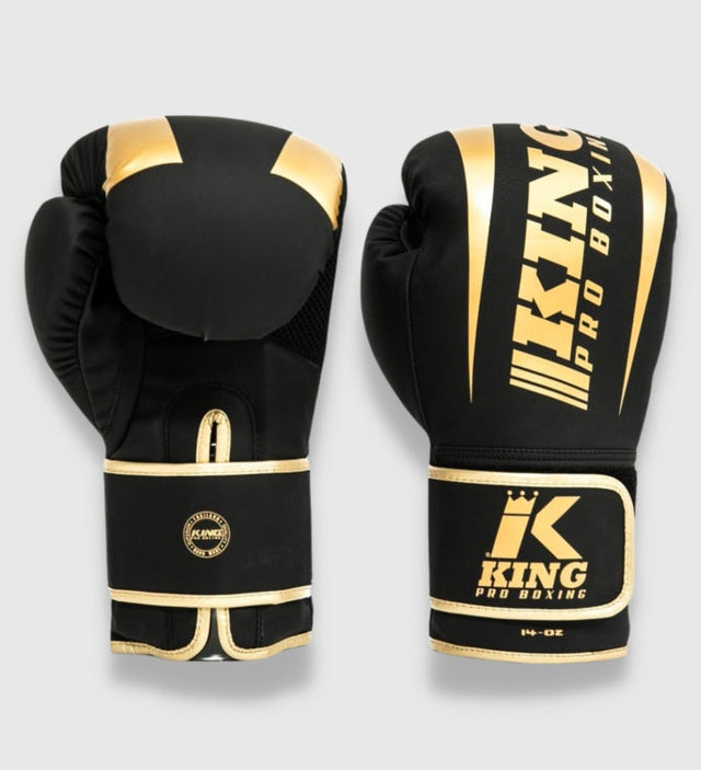 King (Kick)Bokshandschoenen Revo - Zwart/Goud - (Kick)Bokshandschoenen